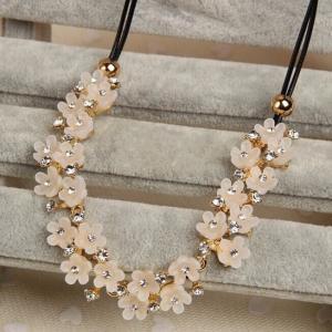 Acrylic Floral Chain With Rhinestone Jewel..