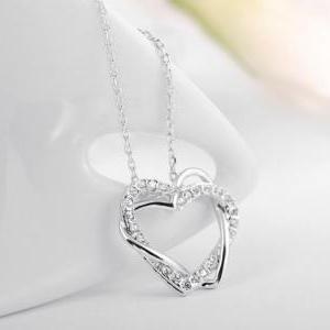 Heart For Her Rhinestones Pendant Woman Necklace on Luulla