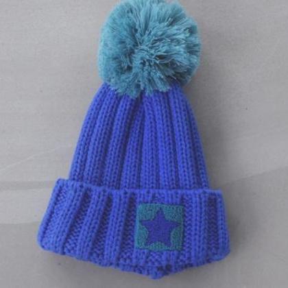 Star Girl Pompom Winter Accessories Head Hat