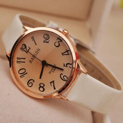 Casual Leather Unisex Lady Watch