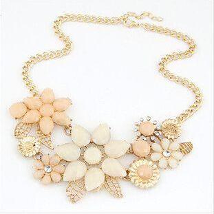 Pastel Flower Faceted Bead And Crystal Statement..