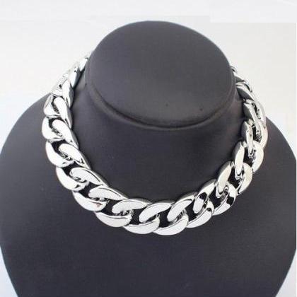 Chain Fashion Silver Colored Woman Necklace