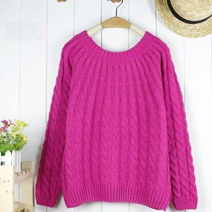 Winter Sweater Wool O-neck Fashion Pullover