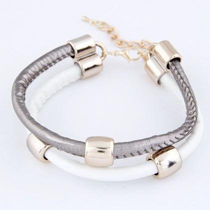 Two Layers Friendship Gray Unisex Cool Bracelet