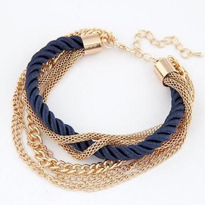Chain Blue Rope Bangle Holiday Gift Girl Bracelet