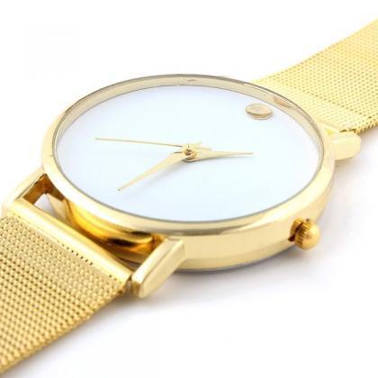 Gold Colored Fashion Dress Woman Brand Watch