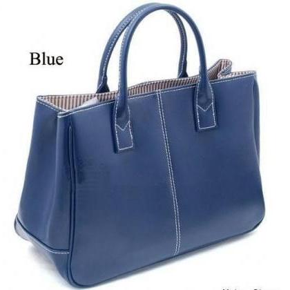 Fashion Shoulder Blue Totes Woman Handbag