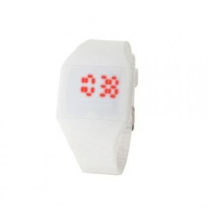 Rubber White Digital Unisex Casual Everyday Watch