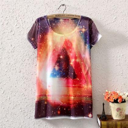 Dreamer Stats Sky Print Party Summer Top