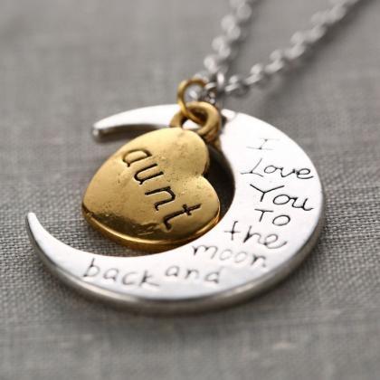 Aunt I Love You To The Moon And Back Necklace