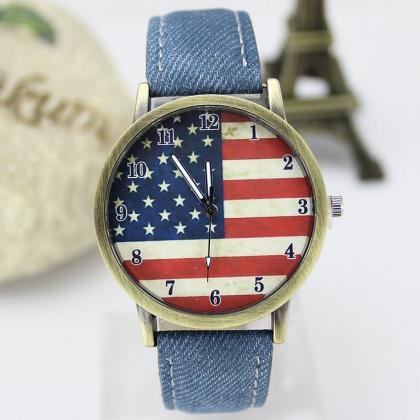 United States Flag Face Casual Blue Band Teen..