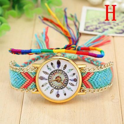 Cloth Chain Band Colorful Unisex Watch