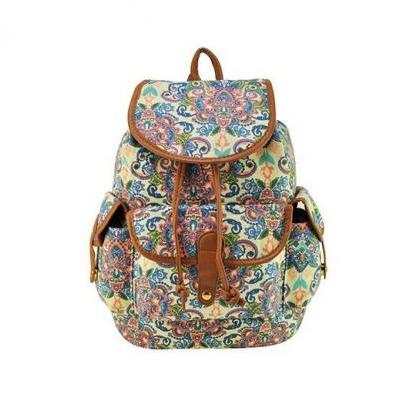 Music Festival Bag Colorful Canvas Girl Backpack