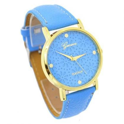 Cute Floral Teen Girl Sky Blue Party Watch