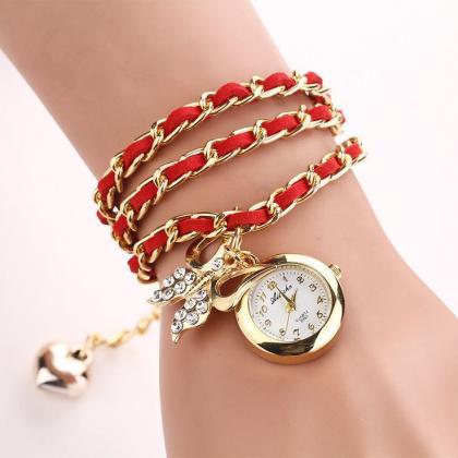 Dress Long Red Bracelet Fashion Lady Watch