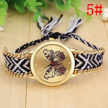 Butterfly Face Hippie Colorful Band Watch