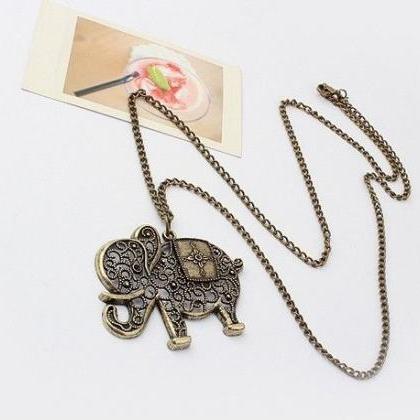 Good Luck Elephant Pendant Girl Necklace
