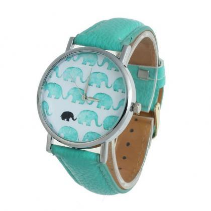Teen Elephants Display Cool Unisex Blue Watch
