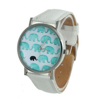 Teen Elephants Display Cool Unisex White Watch