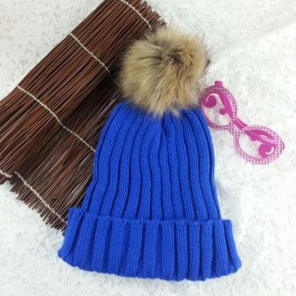 Winter Warm Snow Fun Knitted Cotton Blue Woman..