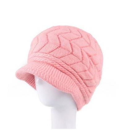 Winter Beanies Knitted Fashion Woman Pink Woman..