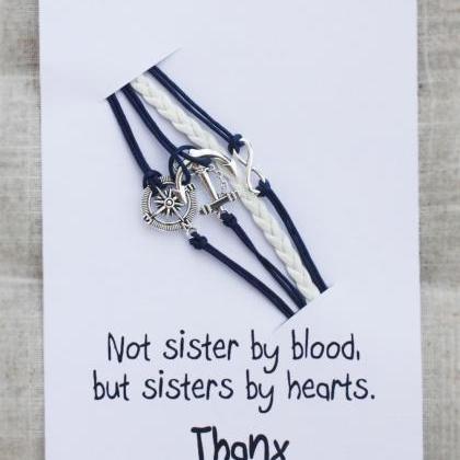 Not Sisters By Blood But Sisters By Hearts Card..