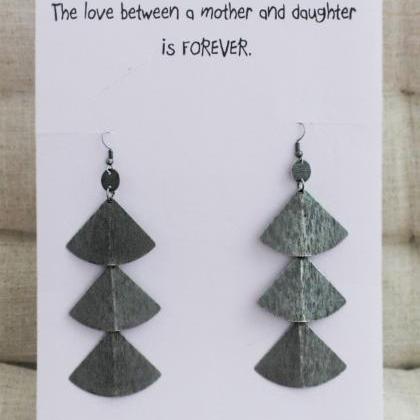 Mom And Daughter Gift Card Drop Alloy Circle..