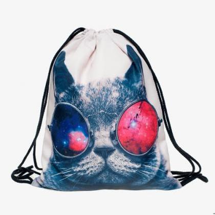 Back To School Girl Teenage Casual Cat With..