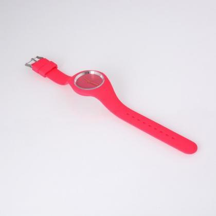 Sport Teenage Red Silicone Rubber Strap Girl Watch