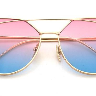 Rose-blue Lenses Cat Eye Sunglasses Women..
