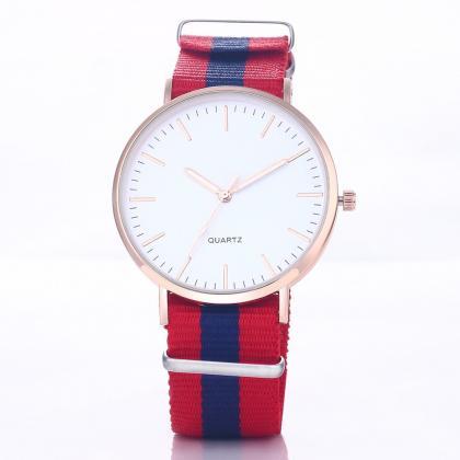 Casual Sport Style Nylon Strap Red- Blue Band..