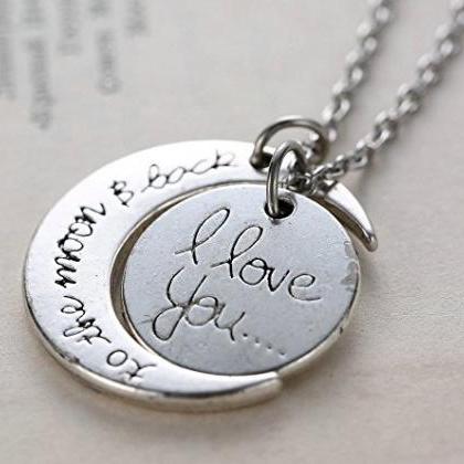 Love You To The Moon And Back Silver Colored..
