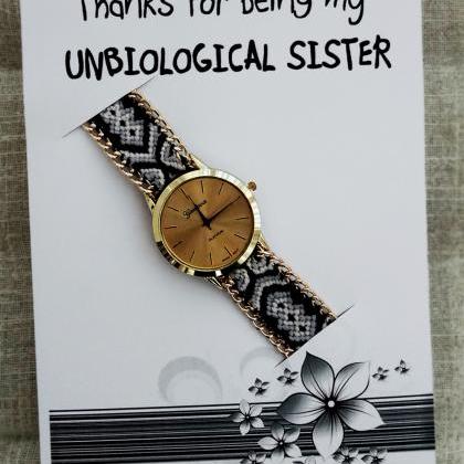 Black-white Band Hippie Wrist Watch Unisex..