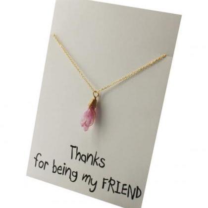 Thanks For Being My Friend Pink Natural Stone..