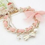 Chain charm bowknot girl bracelet