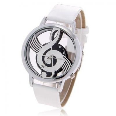 Music clef face unisex musical girl watch
