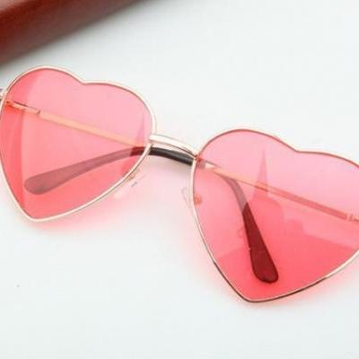 Heart-shaped rose Valentine gift reflective lenses girl sunglasses