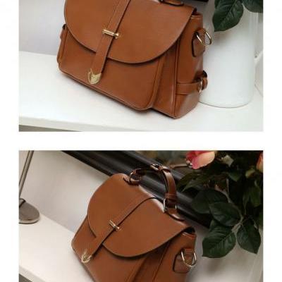Fashion Messenger brown Leather Woman Handbag
