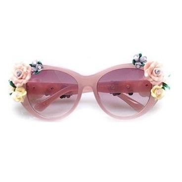 Flowers teen pink fashion summer fun woman sunglasses