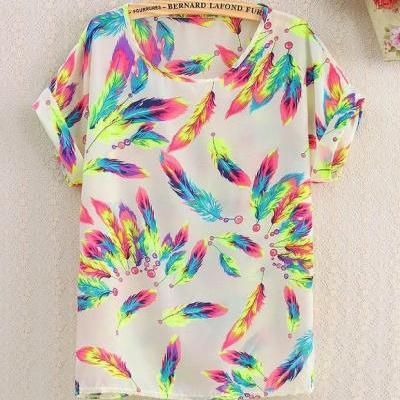 Floral party colorful Shirt Print Love Tee Girl Top