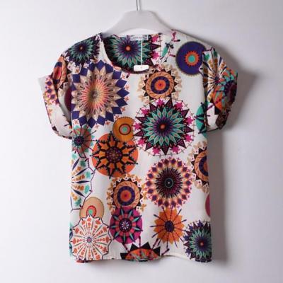  Colorful Shirt Print clothing summer Tee Girl Top