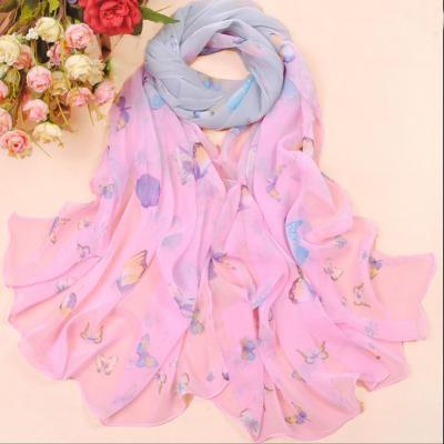 Butterfly autumn pink fashion colorful woman scarf