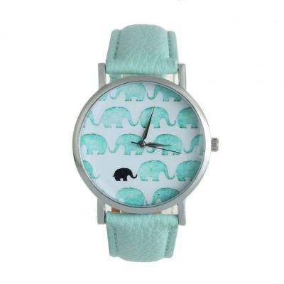 Teen elephants display cool unisex blue watch