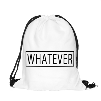 Back to School Whatever Cool Pattern Funny Design Drawstring Bag Woman Backpack