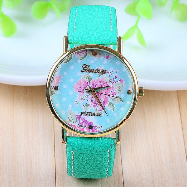 Teenage Green Leather Strap Girl Watch on Luulla