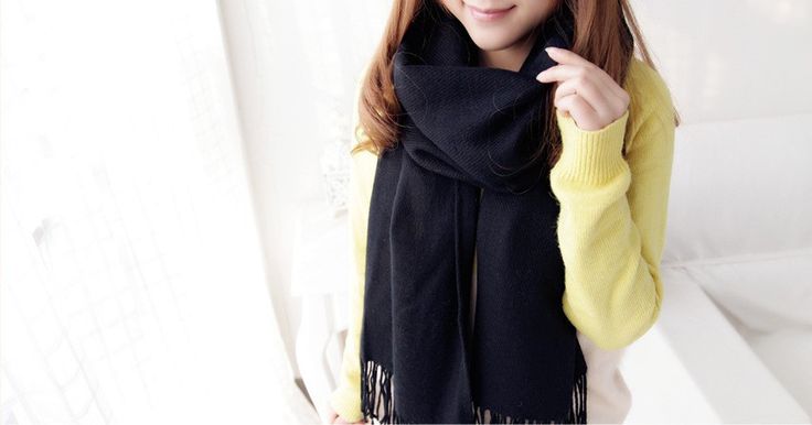 Winter warm cotton fashion unisex tassels scarf