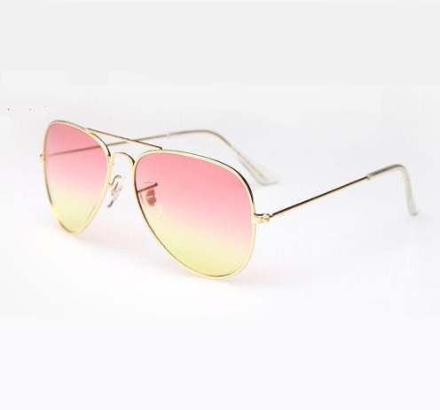 Pink-yellow Lenses Aviator Girl Fashion Sunglasses