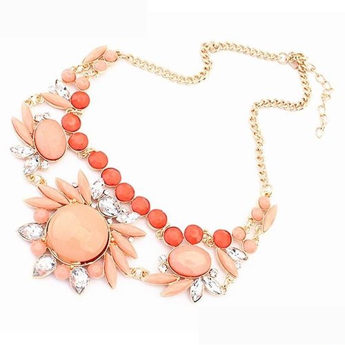 Flower Jewelry Peach Club Night Out Party Girl Necklace
