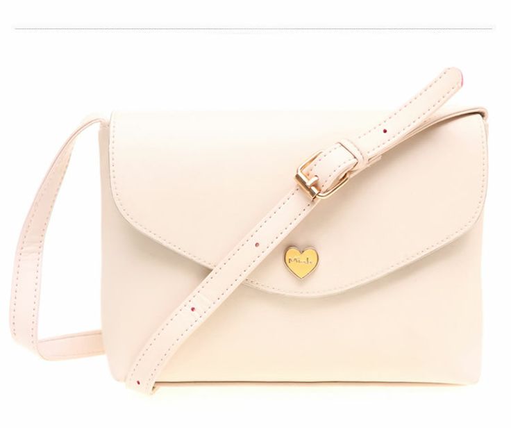 Envelope Bag Heart Button Bag Beige Woman Handbag