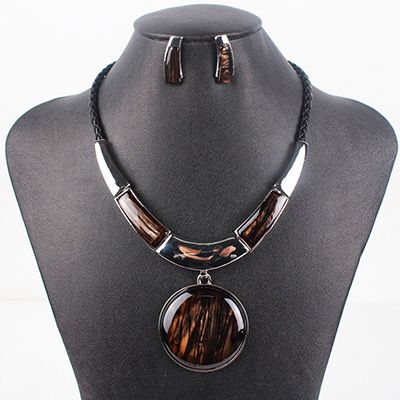 Pendant Fashion Necklace + Earrings Woman Newest